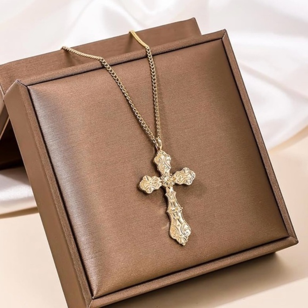 Gold Cross Pendant Necklace